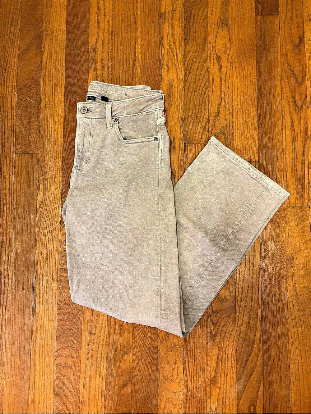 American Eagle Gray Straight Leg Jeans